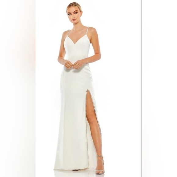 Ieena for Mac Duggal, Sweetheart Evening Gown w/Rhinestones, Ivory, Size 2, NWT! - Picture 1 of 12